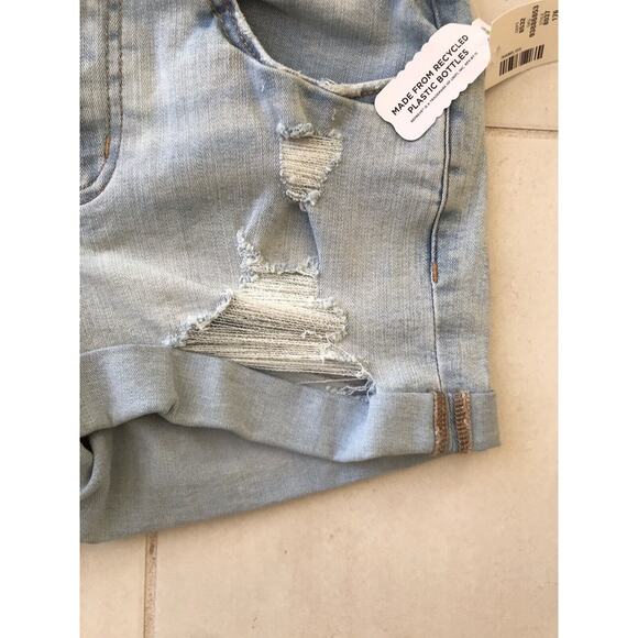 Aero Shorts Denim Jean Cuffed High Waist Distressed Stretchy - Picture 5 of 9